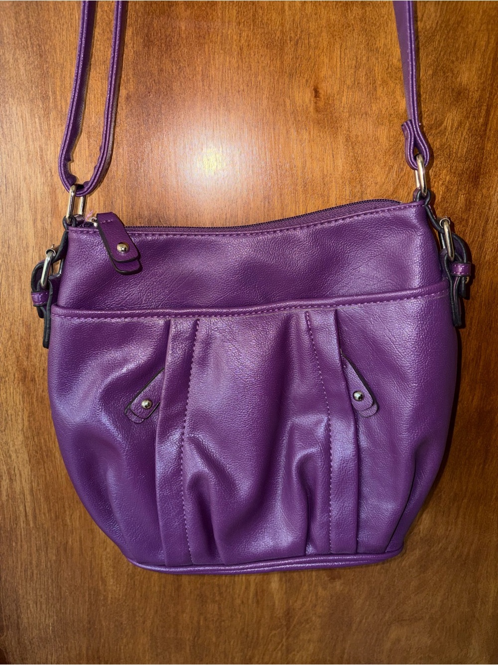 Nine & Co. Purple Pleated Crossbody Bag